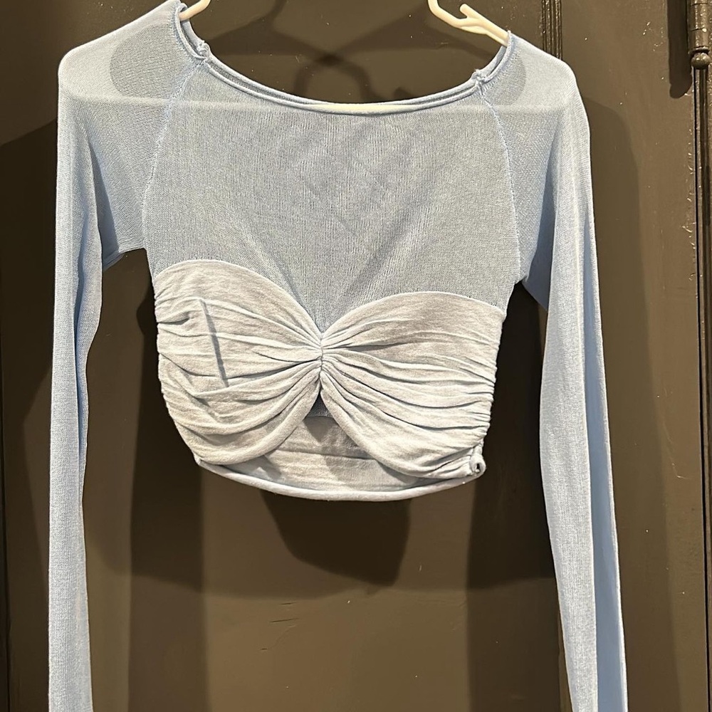 Blue sheer top